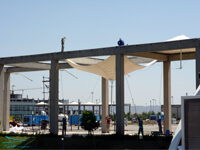 نصب سایبان رواق های نمایشگاه شهر آفتاب 2