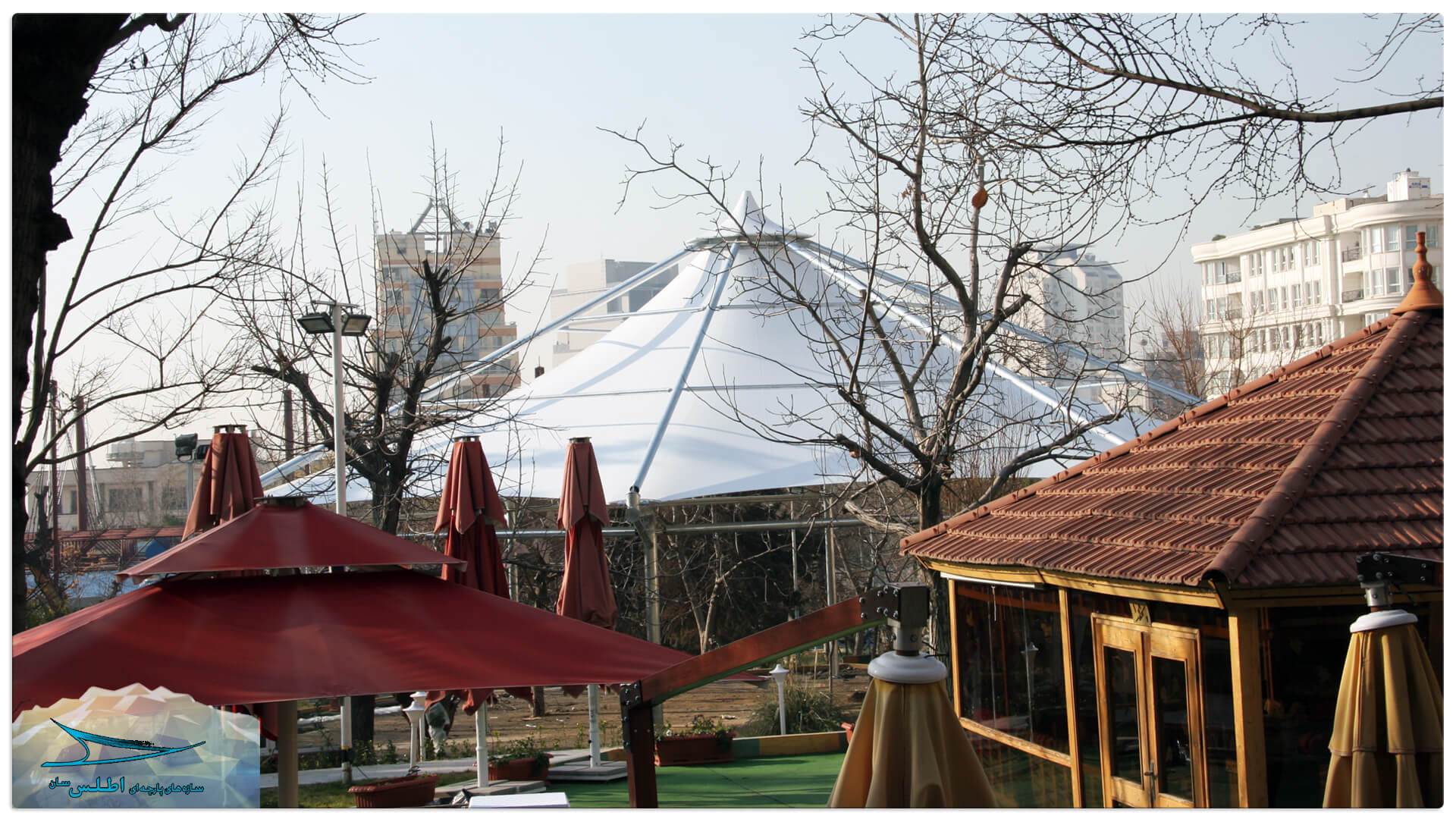 آلاچیق پارچه ای باشگاه آجودانیه | شرکت اطلس سان