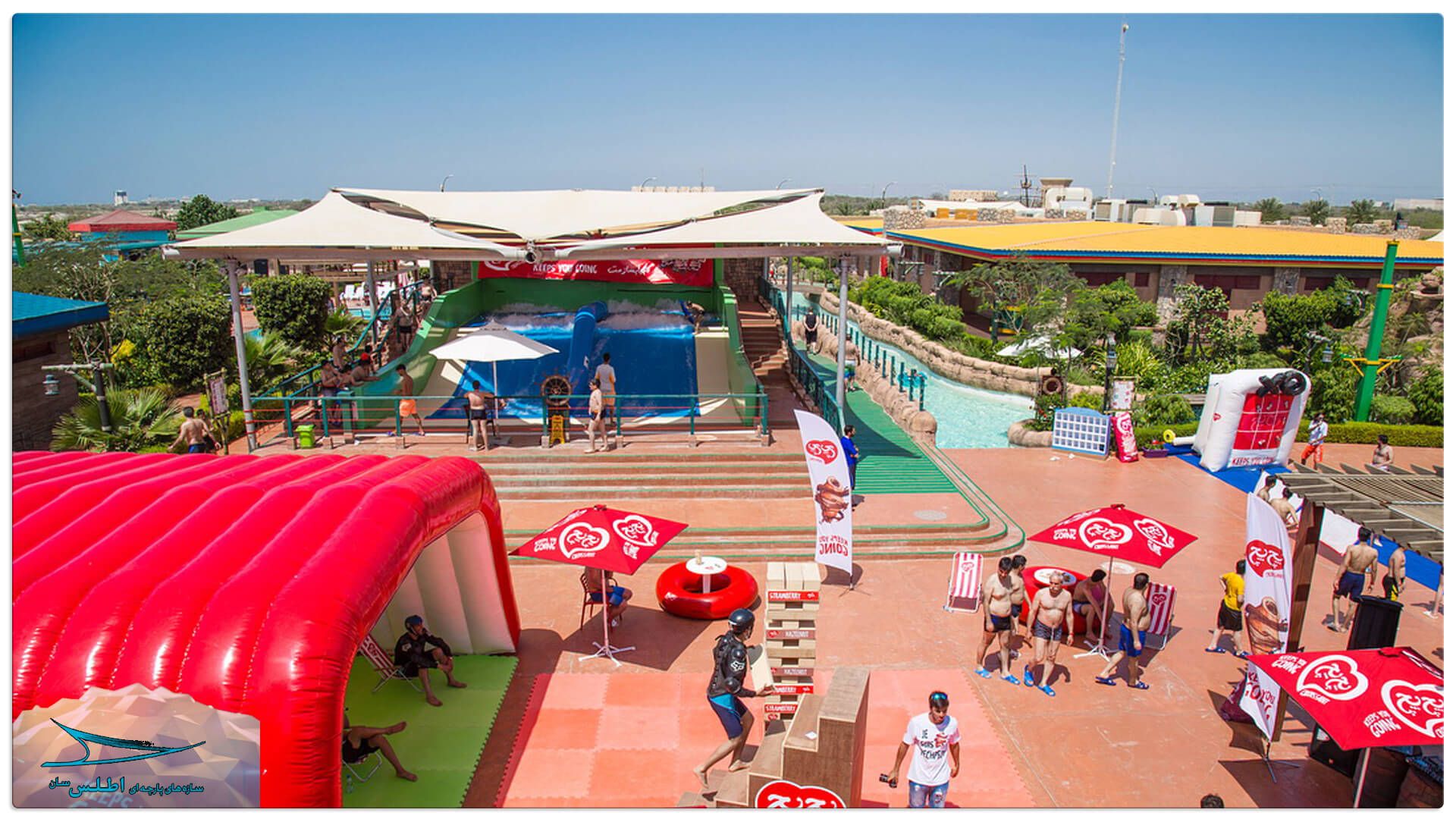 سقف پارچه ای شبیه ساز موج سواری پارک آبی اوشن کیش