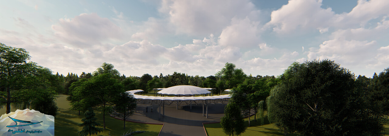 سازه پارچه ای ایستگاه اول تله کابین کرمان | شرکت اطلس سان